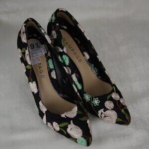 RAMPAGE WOMENS 9.5 SHOES HEELS FLORAL